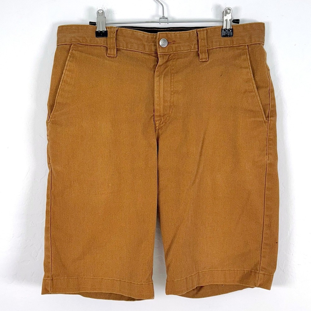 Volcom‎ Chinos Shorts Mens 31 Brown Flat Front Casual Everyday
